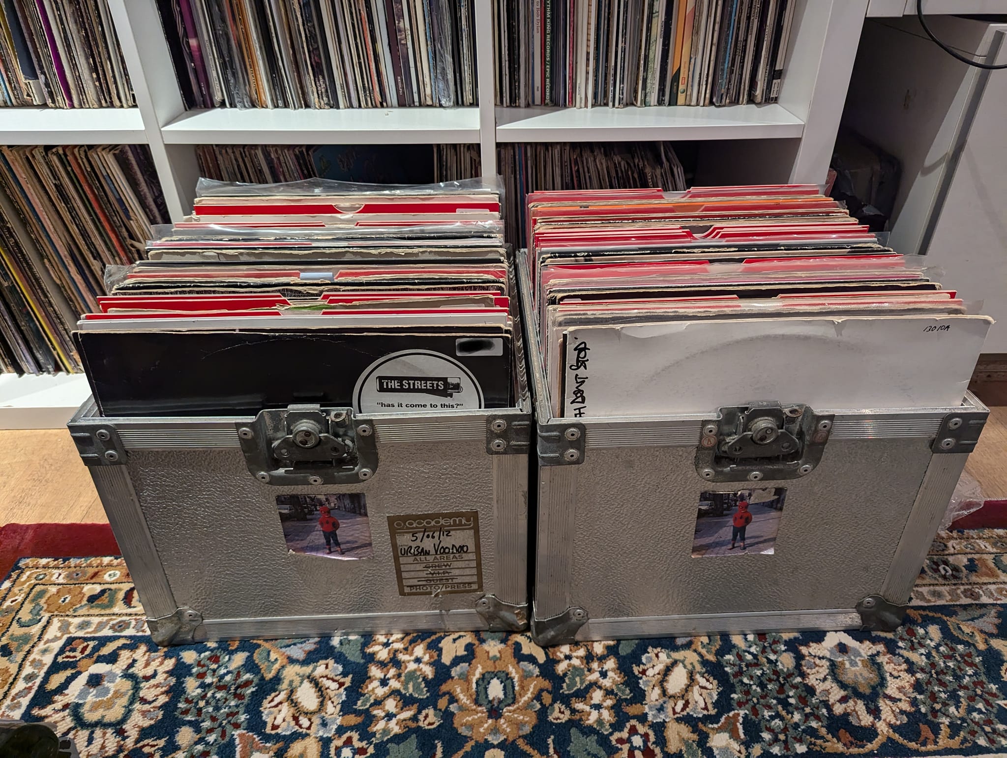 DJ Lowrider's vinyl collection and record boxes